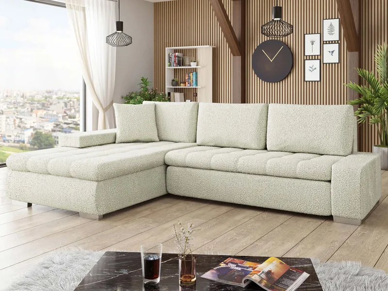 Cerys Bäddsoffa med Divan 4-sits - Beige - Products - Möbler - Soffa - Bäddsoffa - Bäddsoffa divan