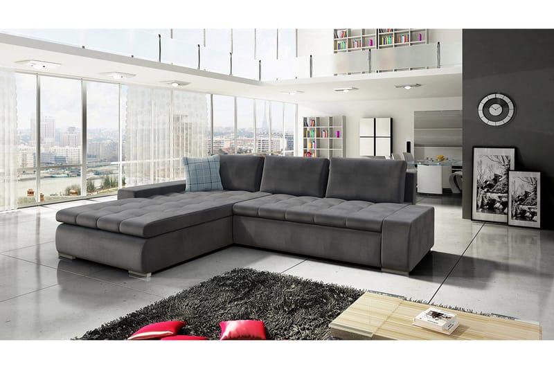 Cerys Hörnsoffa Universal - Grå - Products - Möbler - Soffa - Bäddsoffa - Bäddsoffa divan