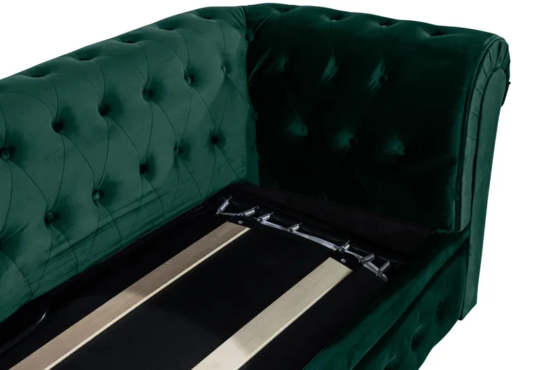 Chesterfield Lyx 3-sits Framåtbäddad bäddsoffa i sammet - Grön - Products - Möbler - Soffa - Bäddsoffa - 3 sits bäddsoffa