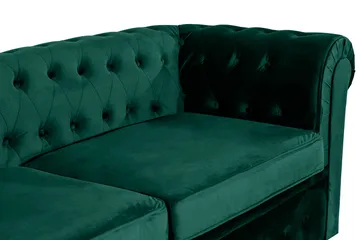 Chesterfield Lyx 3-sits Framåtbäddad bäddsoffa i sammet - Grön - Products - Möbler - Soffa - Bäddsoffa - 3 sits bäddsoffa