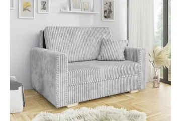 Denegal 2-sits liten bäddsoffa i Sammet - Grå - Products - Möbler - Soffa - Bäddsoffa - 2 sits bäddsoffa