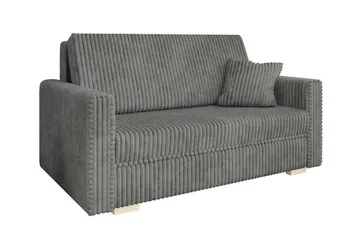 Denegal 2-sits liten bäddsoffa i Plysch - Grå - Products - Möbler - Soffa - Bäddsoffa - Bäddsoffa längsbäddad