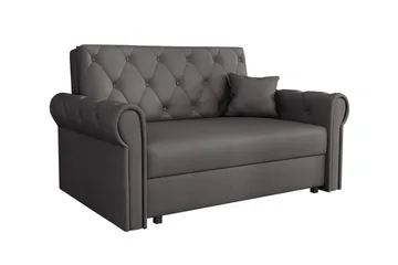 Denegal 2-sits liten bäddsoffa i Plysch - Grå - Products - Möbler - Soffa - Bäddsoffa - 2 sits bäddsoffa