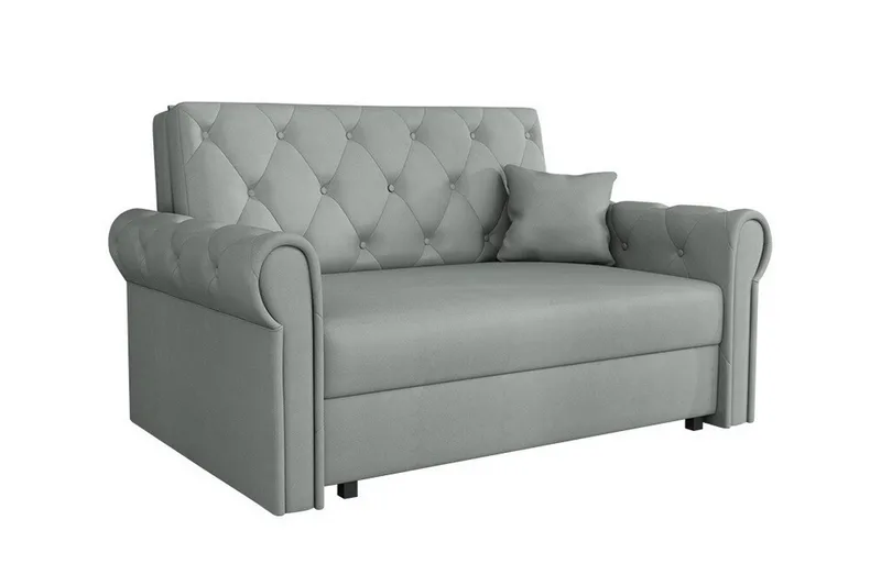 Denegal 2-sits liten bäddsoffa i Plysch, Grå