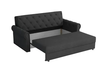Denegal 2-sits liten bäddsoffa i Plysch - Grå - Products - Möbler - Soffa - Bäddsoffa - 2 sits bäddsoffa
