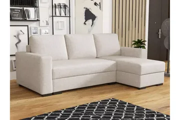 Denegal 3-sits Hörnbäddsoffa - Cream - Products - Möbler - Soffa - Bäddsoffa - Hörnbäddsoffa