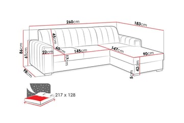 Denegal 3-sits Hörnbäddsoffa Dark green - Products - Möbler - Soffa - Bäddsoffa - Hörnbäddsoffa