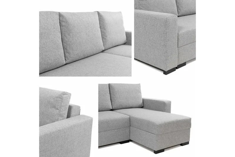 Denegal 3-sits Hörnbäddsoffa - Ljusbrun - Products - Möbler - Soffa - Bäddsoffa - Hörnbäddsoffa