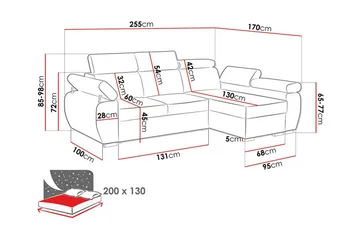 Denegal 3-sits Hörnbäddsoffa - Products - Möbler - Soffa - Bäddsoffa - Bäddsoffa divan