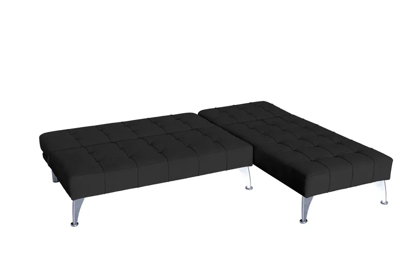 Divansoffa med bäddfunktion svart sammet - Neptun - svart - Products - Möbler - Soffa - Bäddsoffa - Bäddsoffa divan