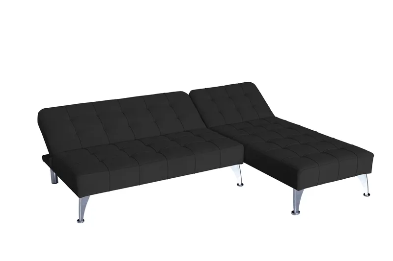 Divansoffa med bäddfunktion svart sammet - Neptun - svart - Products - Möbler - Soffa - Bäddsoffa - Bäddsoffa divan