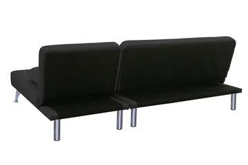Divansoffa med bäddfunktion svart sammet - Neptun - svart - Products - Möbler - Soffa - Bäddsoffa - Bäddsoffa divan