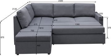 Dream hörnsoffa med bäddfunktion och förvaring - Mörkgrå - Mörkgrå - Products - Möbler - Soffa - Bäddsoffa - Hörnbäddsoffa