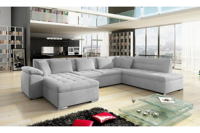 Dynir Bäddsoffa m. Divan och Schäslong 4-sits med Förvaring - Vit - Products - Möbler - Soffa - Bäddsoffa - Bäddsoffa divan