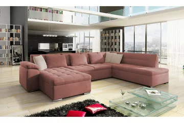 Dynir Bäddsoffa m. Divan och Schäslong 4-sits - Rosa - Products - Möbler - Soffa - Bäddsoffa - Bäddsoffa divan