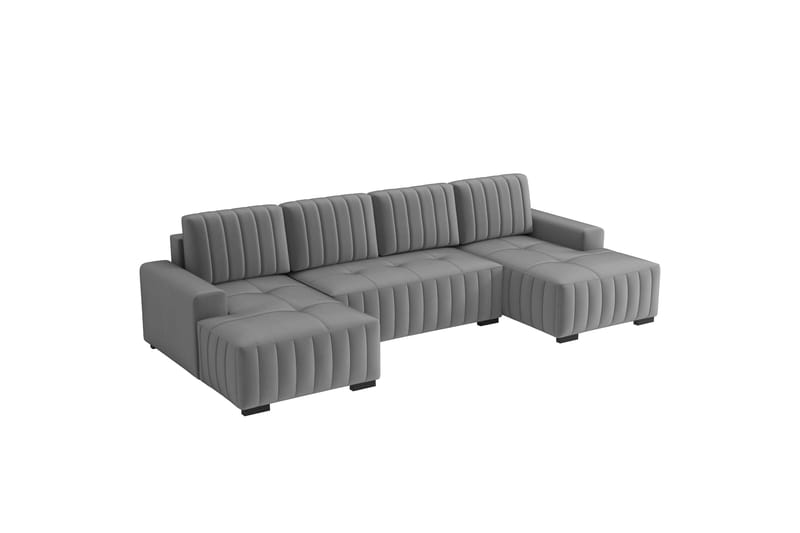 Esher Bäddsoffa Dubbeldivan 4-sits i Plysch - Mörkgrå - Products - Möbler - Soffa - Bäddsoffa - U bäddsoffa