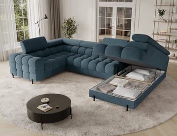 Fectory 6-sits Bubblig Hörnbäddsoffa med Schäslong och förvaring Höger - Jaffray 40 - Products - Möbler - Soffa - Bäddsoffa - Hörnbäddsoffa