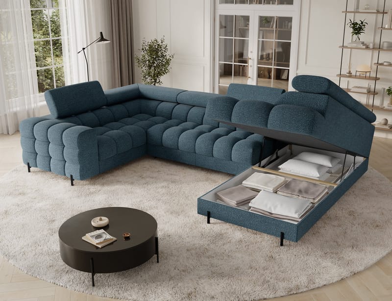 Fectory 6-sits Bubblig Hörnbäddsoffa med Schäslong och förvaring Höger - Jaffray 40 - Products - Möbler - Soffa - Bäddsoffa - Hörnbäddsoffa