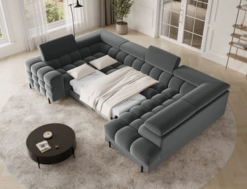 Fectory 6-sits Bubblig Hörnbäddsoffa med Schäslong och förvaring Höger - Sola 06 - Products - Möbler - Soffa - Bäddsoffa - Hörnbäddsoffa