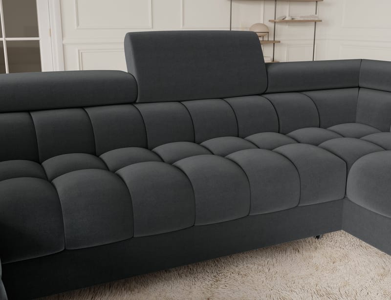 Fectory 6-sits Bubblig Hörnbäddsoffa med Schäslong och förvaring Höger - Sola 06 - Products - Möbler - Soffa - Bäddsoffa - Hörnbäddsoffa