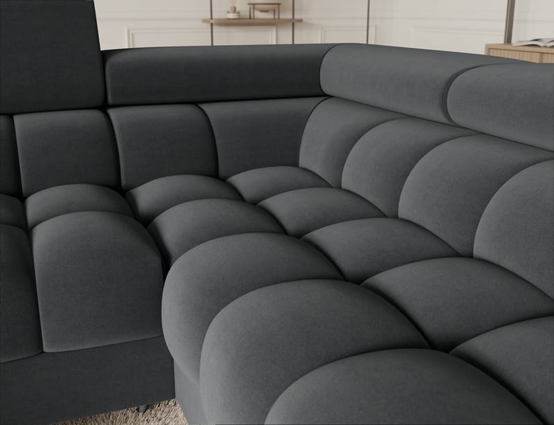Fectory 6-sits Bubblig Hörnbäddsoffa med Schäslong och förvaring Höger - Sola 06 - Products - Möbler - Soffa - Bäddsoffa - Hörnbäddsoffa