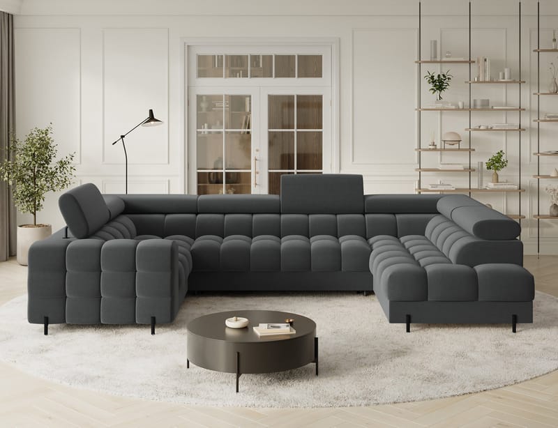 Fectory 6-sits Bubblig Hörnbäddsoffa med Schäslong och förvaring Höger - Sola 06 - Products - Möbler - Soffa - Bäddsoffa - Hörnbäddsoffa