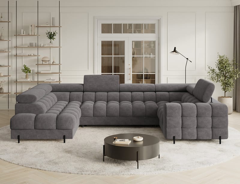Fectory 6-sits Bubblig Hörnbäddsoffa med Schäslong och förvaring Vänster - Aura 04 - Products - Möbler - Soffa - Bäddsoffa - Hörnbäddsoffa