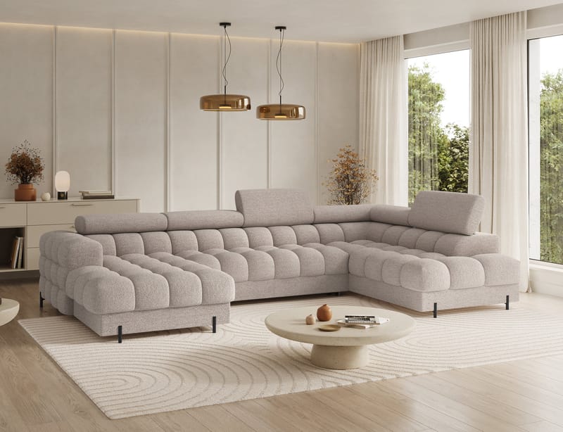 Feraria 6-sits Bubblig Bäddsoffa med Divan och Schäslong förvaring Höger - Royal 18 - Products - Möbler - Soffa - Bäddsoffa - Hörnbäddsoffa