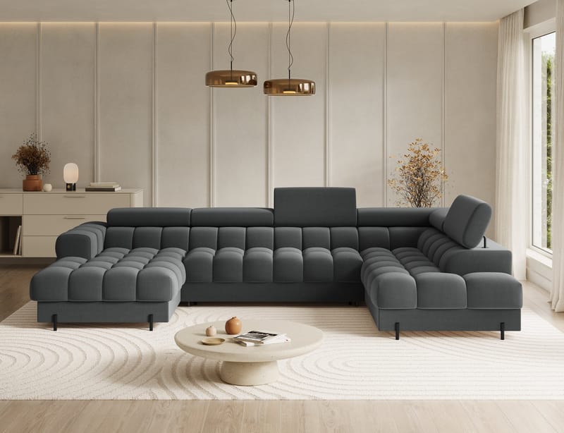Feraria 6-sits Bubblig Bäddsoffa med Divan och Schäslong förvaring Höger - Sola 06 - Products - Möbler - Soffa - Bäddsoffa - Hörnbäddsoffa