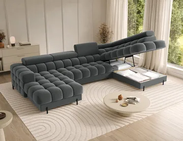 Feraria 6-sits Bubblig Bäddsoffa med Divan och Schäslong förvaring Höger - Sola 06 - Products - Möbler - Soffa - Bäddsoffa - Hörnbäddsoffa
