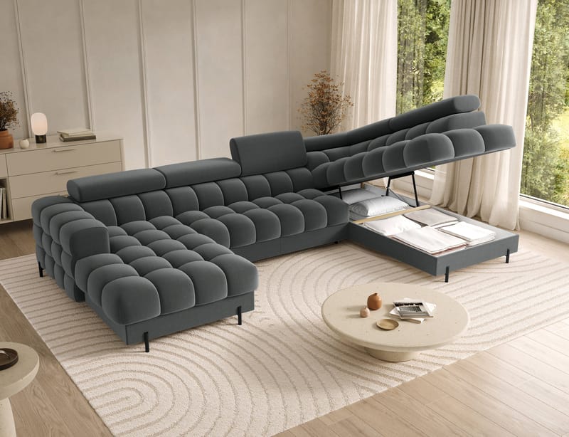Feraria 6-sits Bubblig Bäddsoffa med Divan och Schäslong förvaring Höger - Sola 06 - Products - Möbler - Soffa - Bäddsoffa - Hörnbäddsoffa