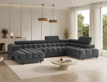 Feraria 6-sits Bubblig Bäddsoffa med Divan och Schäslong förvaring Höger - Sola 06 - Products - Möbler - Soffa - Bäddsoffa - Hörnbäddsoffa