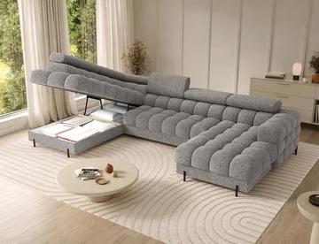 Feraria 6-sits Bubblig Bäddsoffa med Divan och Schäslong förvaring Vänster - Pellerito 20 - Products - Möbler - Soffa - Bäddsoffa - Hörnbäddsoffa