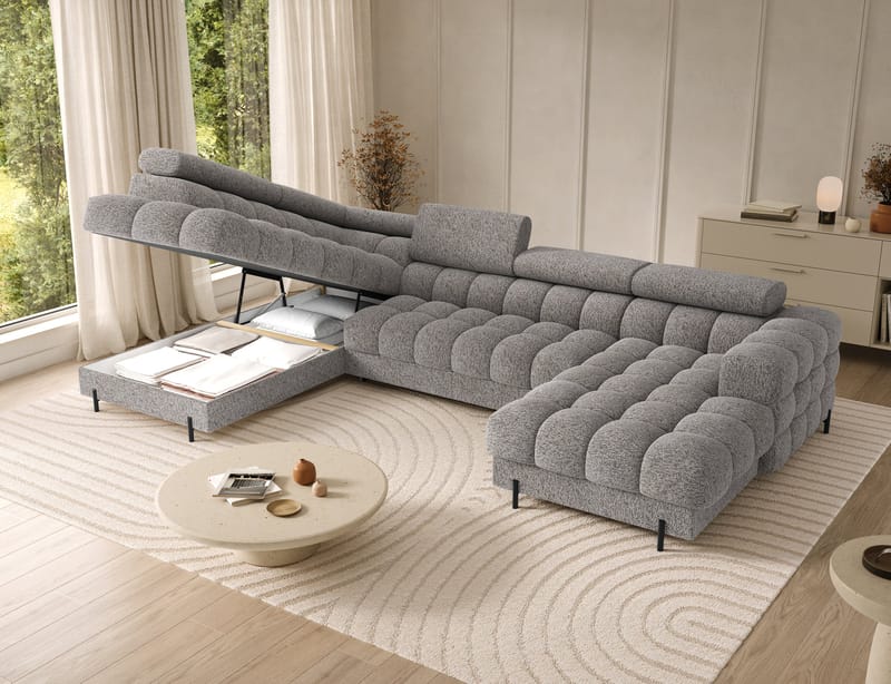 Feraria 6-sits Bubblig Bäddsoffa med Divan och Schäslong förvaring Vänster - Pellerito 20 - Products - Möbler - Soffa - Bäddsoffa - Hörnbäddsoffa