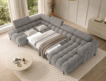 Feraria 6-sits Bubblig Bäddsoffa med Divan och Schäslong förvaring Vänster - Pellerito 20 - Products - Möbler - Soffa - Bäddsoffa - Hörnbäddsoffa