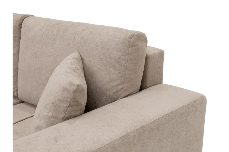 Flo Bäddsoffa Dubbeldivan 4-sits i Plysch - Vit - Products - Möbler - Soffa - Bäddsoffa - U bäddsoffa