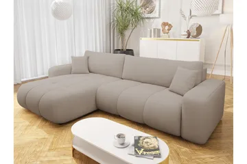 Flo Bäddsoffa med Divan 3-sits i Plysch - Beige - Products - Möbler - Soffa - Bäddsoffa - Bäddsoffa divan