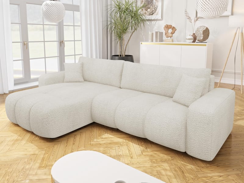 Flo Bäddsoffa med Divan 3-sits - Vit - Products - Möbler - Soffa - Bäddsoffa - Bäddsoffa divan