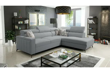 Galbally 3-sits Hörnbäddsoffa Grey/Light grey - Products - Möbler - Soffa - Bäddsoffa - Hörnbäddsoffa