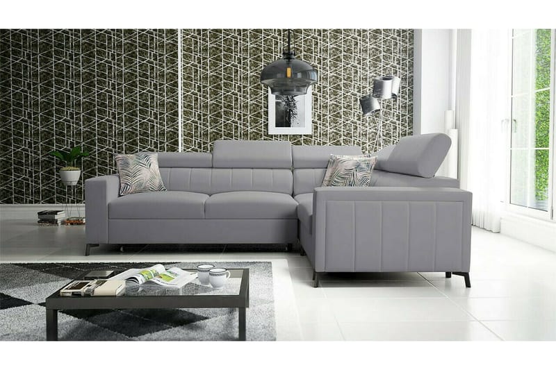 Galbally 3-sits Hörnbäddsoffa Light grey - Products - Möbler - Soffa - Bäddsoffa - Hörnbäddsoffa