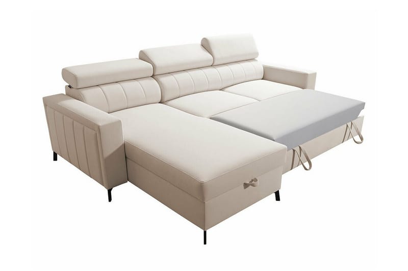 Galbally 3-sits Hörnbäddsoffa Ljusgrå - Products - Möbler - Soffa - Bäddsoffa - Hörnbäddsoffa