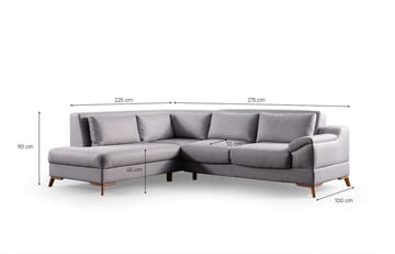 Lepinas 5-sits Hörnsoffa - Products - Möbler - Soffa - Bäddsoffa - Hörnbäddsoffa