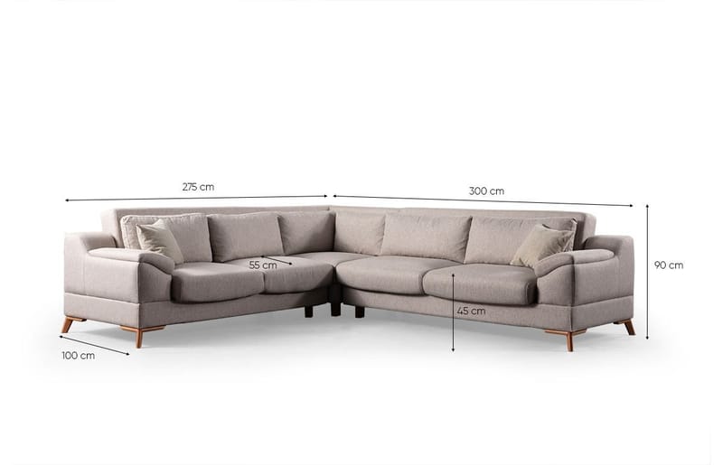 Lepinas 6-sits Hörnsoffa - Products - Möbler - Soffa - Bäddsoffa - Hörnbäddsoffa