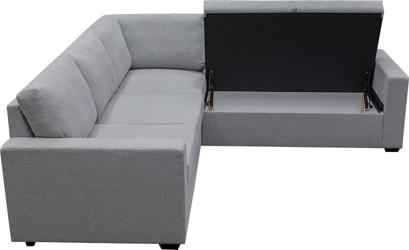 Hörnsoffa med bäddfunktion och förvaring - Grå - Products - Möbler - Soffa - Bäddsoffa - Hörnbäddsoffa