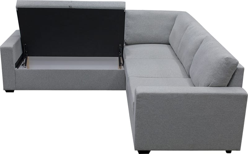 Hörnsoffa med bäddfunktion och förvaring - Grå - Products - Möbler - Soffa - Bäddsoffa - Hörnbäddsoffa