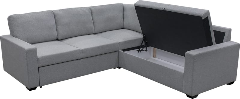 Hörnsoffa med bäddfunktion och förvaring - Grå - Products - Möbler - Soffa - Bäddsoffa - Hörnbäddsoffa