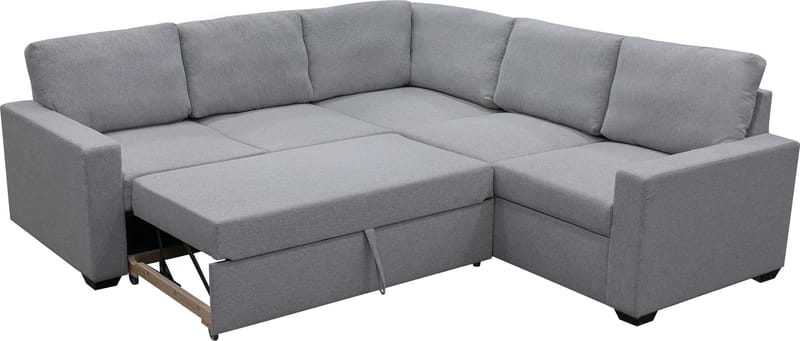 Hörnsoffa med bäddfunktion och förvaring - Grå - Products - Möbler - Soffa - Bäddsoffa - Hörnbäddsoffa