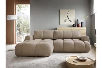 Handu Bäddsoffa med Divan 3-sits i Bouclé - Brun - Products - Möbler - Soffa - Bäddsoffa - Bäddsoffa divan