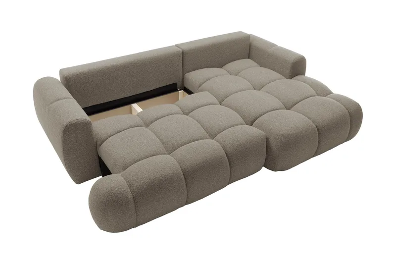 Handu Bäddsoffa med Divan 3-sits i Bouclé - Mörkgrå - Products - Möbler - Soffa - Bäddsoffa - Bäddsoffa divan