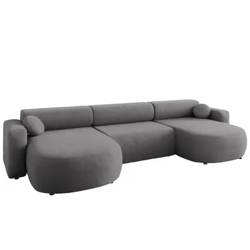 Hanish Bäddsoffa Dubbeldivan 5-sits - Grå - Products - Möbler - Soffa - Bäddsoffa - U bäddsoffa